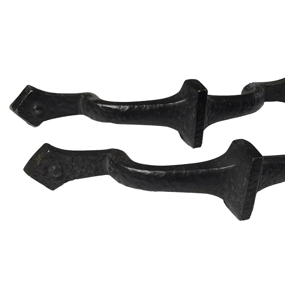 556~ Set Of 2 Vintage KBC Door Handles Black Metal 3